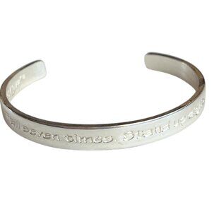 Rustic Cuff Inspirational Silver Bracelet